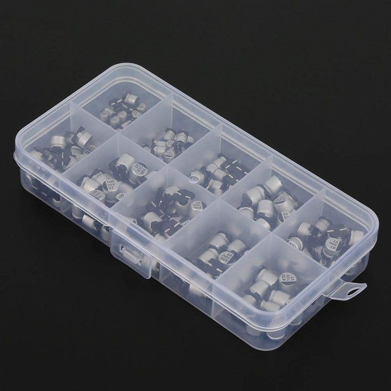 200 Pieces 10-50V Electrolytic Capacitor, SMD Electrolytic Capacitors Set 1uF