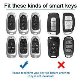 Key Fob Cover Case Compatible for Hyundai Santa Fe Sonata Tucson Palisade IONIQ 5 Nexo Accessories Keyless Key Shell Bag Holder Cover