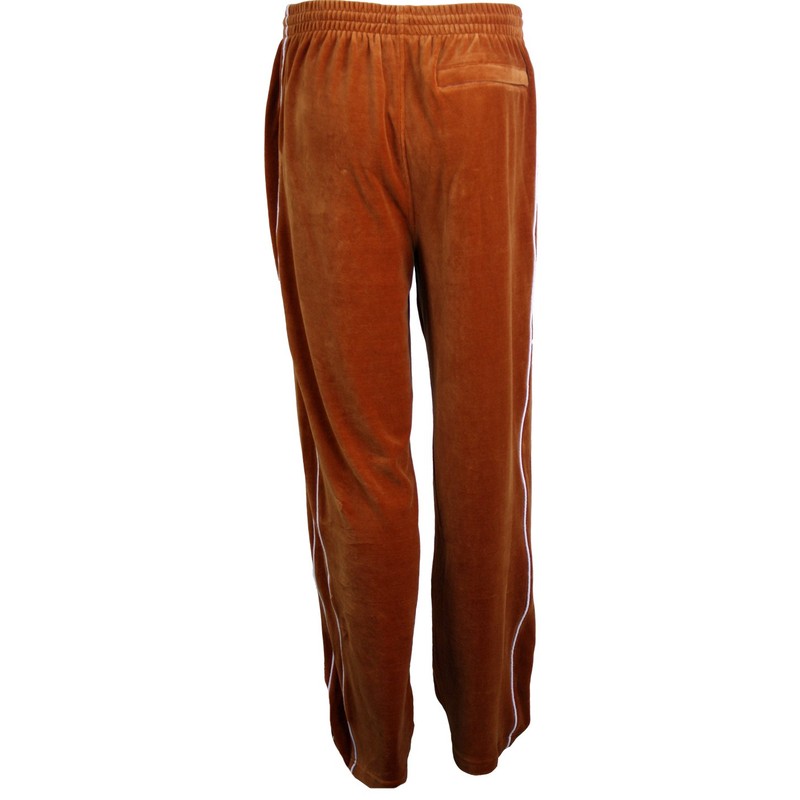 Sweatsedo Burnt Orange Mens Velour Tracksuit with White Piping (Medium)