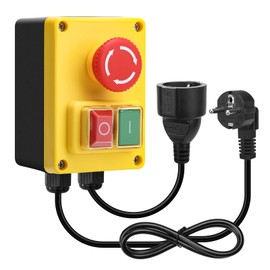 220 V Single-Phase On/Off Switch, briidea Safety Switch with Large Red Emergency Stop Button for Quick Off of Milling Tables and Other Electrical Devices