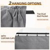 Pickluc Grey 100% Blackout Cafe Curtain 24 Inches Long, Linen