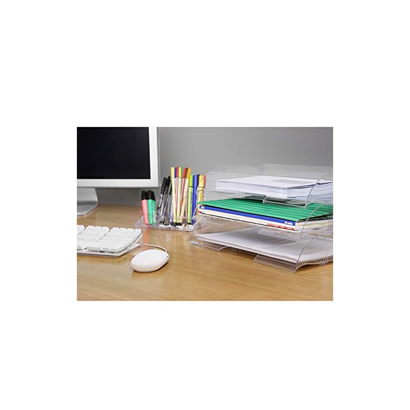 Rotho SOHO Plastic (PS) BPA Free Clear Plastic Pen Holder