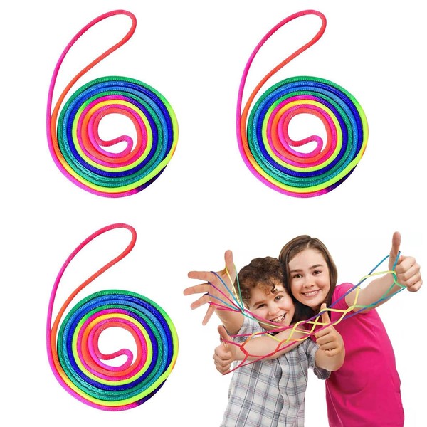 Doyime String Twine [3 Pieces] Rainbow Knotless Cord Rainbow Children's String Colorful Rope Twill String