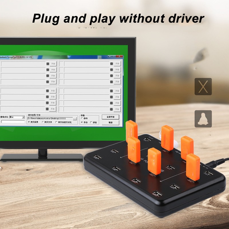 16 Port USB2.0 Hub U Flash Disk Testing Duplicator Copier