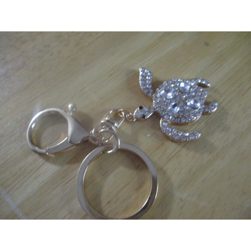 Mint Beautiful White Rhinestone Turtle Keychain/Purse Charms-NWT