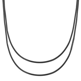 PATIKIL 18" Leather Necklace Cord, 2mm/0.08" Waterproof Braided Leather Necklace Cord Woven Wax Rope Chain with Stainless Steel Clasp for Men Women DIY Pendant Gift, Black