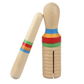 Wooden Guiro, Guiro Crow Sounder Toy Percussion Musical Instrument for Kids Children