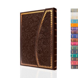 VICTORIA'S JOURNALS Magnet Journal, Carving Vintage Notebook Faux Leather Hard Cover Personal Diary Lined Pages Ribbon Bookmark, 8'' x 5.7''