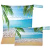 visesunny Palm and Tropical Beach 2Pcs Wet Bag with Zippered