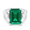 Gem Stone King 6.57 Cttw Green Simulated Emerald Engagement Ring