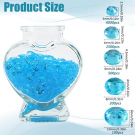 SOFPLATE 6300Pcs Blue Scatter Crystals Wedding Table Confetti Acrylic Scatter Diamonds Vase Fillers Beads Rhinestones for Table Wedding Decorations Bridal Shower Decorations 3MM 4MM 6MM 8MM 10MM