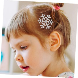 Mikinona 8pcs Snowflake Design Hair Clips Fake Snow Christmas Hairpin Alloy Hair Clips for Girls