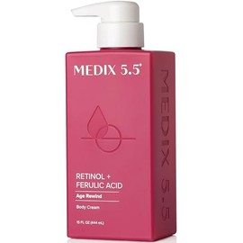 Medix 5.5 Retinol Cream with Ferulic Acid Anti-Sagging Treatment. Targets Crepey Wrinkles and Sun Damaged Skin. Anti-Aging Cream Infused With Black Te