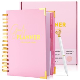 A5 Undated Daily Weekly Monthly Diary Journal Planner Agenda Notebook-Make Your Goals a Reality -Gratitude & Goals 6 Month Hardcover Spiral Bound Journal