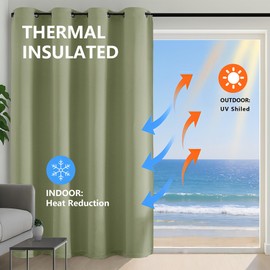 Simplebrand Sage Green Curtains for Bedroom Living Room 72 Inches Long 2 Panels Set, Room Darkening Thermal Insulated Curtains & Drapes, Solid Grommet Noise Reducing Window Treatment, W50 x L72 Inch