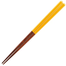 Wakasa Lacquer 263614 Chopsticks Dishwasher-Safe, Natural Wood, 8.9 inches (22.5 cm), Unisex, Glaze, Angle, Mustard, Yellow, Made in Japan