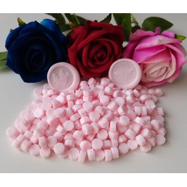 400 Pieces Sealing Wax Beads Seal Stamp, PORXFLY Pink Wax Seal Beads Great for Wedding Invitations, Wine Packages,Cards Envelopes, Gift Wrapping (Light Powder)