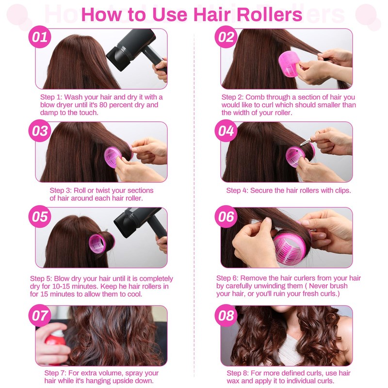 Rollers Hair Curlers Set - 36 Pieces with 4 Sizes
