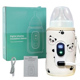 SNOWIE SOFT® Funda Calentadora de Biberones con Pantalla LCD, Manga Aislada con Temperatura Ajustable y Carga USB