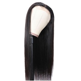 AiPliantfis Real Hair Wig Women's Glueless Wig Human Hair Wig Straight Wig Women's Real Hair Natural Black 4x1 Lace Natural Hairline with Baby Hair Minimal Smell 22 Inches (56 cm)