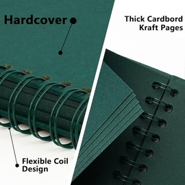 Yopih 10 x 10 Inch Hardcover Kraft Blank Page DIY Scrapbook Photo Album, 40 Pages (20 Sheets) - Perfect for Wedding Anniversaries, Family Memories, and Small Scrapbooking Projects