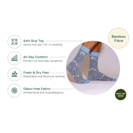 ECO CHIC Mens Bamboo Socks Breathable Hot and Cold Weather UK 6-11 Single Pair (Gaming Controllers Grey)