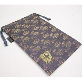 Thousands Thread 繍院 西陣織 Field Of Drawstring bag (Lined) Gold 鳳凰/Tan Large Size