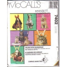 McCalls Patterns 7402 Bow Wow Masquerade for Dogs and Cats - Costumes (small, medium, large)