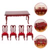 Toddmomy Wooden Dollhouse Furniture Set Mini Miniature Dollhouse Table and