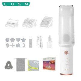 LUSN Dream Chaser Vacuum Hair Clipper,Kids Hair Clipper with Vacuum,Hair Clippers Kit with 3 Guide Combs,IPX7 Waterproof,Vacuum & Cordless Use,for Children Infant,Children Hair Trimmers &Clippers,Full Body Wash,Easy to Use Comfort 1 Set White（19Pcs）