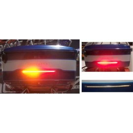 Chrome Glow Integrated LED Motorcycle Light Bar with Run/Brake/Turn - 6.2" - Smoked Lens