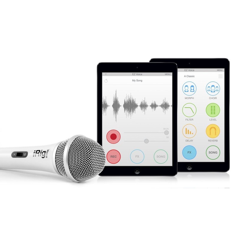 IK Multimedia iRig Voice - White Mobile Handheld Microphone