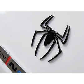 2 Pcs 3D Spider Chrome Emblems Badges Sticker Car Decoration for Universal Car Vehicle, Truck, Motorcycle, RV, Scooter, SUV, Door, Window (Black-B0CJBKLZKB)