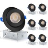 KnLnny Ware Black Gimbal Recessed Lighting 4 Inch 6 Pack,