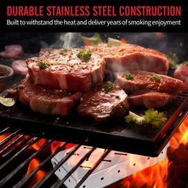 Smoker Box for Grill,Stainless Steel Smoking Box for All Grills,Heavy Duty BBQ Accessories Works,Top Meat Smokers Box Barbecue