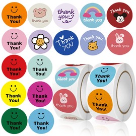 YOJO Thank You Stickers,1000 Pcs 1 Inch Thank You Stickers for Baking Packaging Envelope Seals Small Business,Thank You Labels for Party Wedding Birthday
