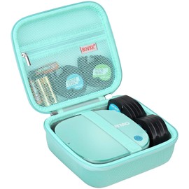 BOVKE Hard Carrying Case Compatible with DYMO LetraTag 200B Bluetooth Label Maker, Compact Label Printer Holder Fits DYMO LetraTag 200B with Mesh Pocket for Paper Label Tapes, Blue