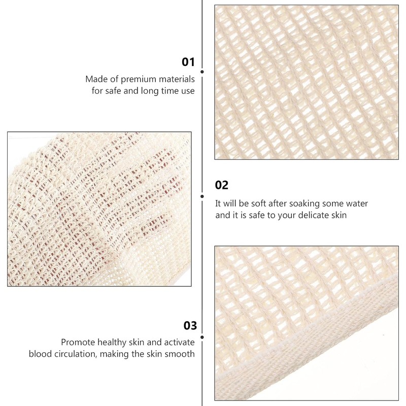 Toalla Exfoliante de Baño Artibetter Beige de Lino 5 Piezas