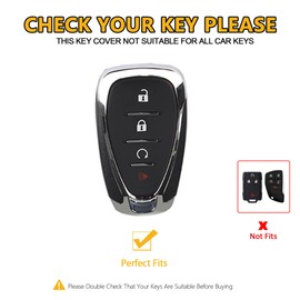 FT FUNTOR for Chevrolet Key Fob Cover,4 Buttons TPU Key Cover with Golden Edge,Compatible with Chevrolet Equinox Bolt Sonic Trax Blazer Trailblazer Cruze Traverse Volt with Keychain (A-White)