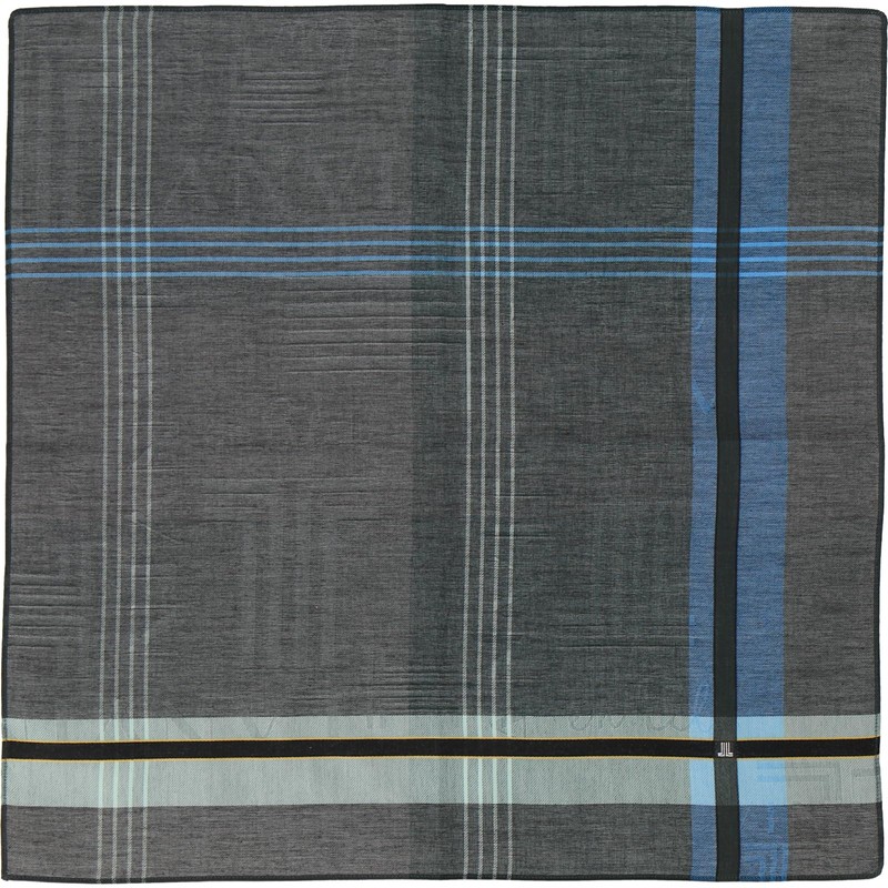 Lanvin on Blue 17506009 Men's Yarn-Dyed Handkerchief, Men's Plaid Handkerchief,
