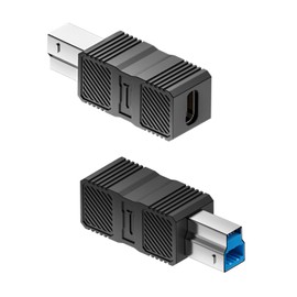 QIANRENON USB 3.0 B to C Data Connection 5Gbps USB 3.0 Type B Male to Type C Female Adapter Type B 3.0 to USB-C Printer Converter, for Scanner Hard Drives (Not for USB-B 2.0), Pack of 2