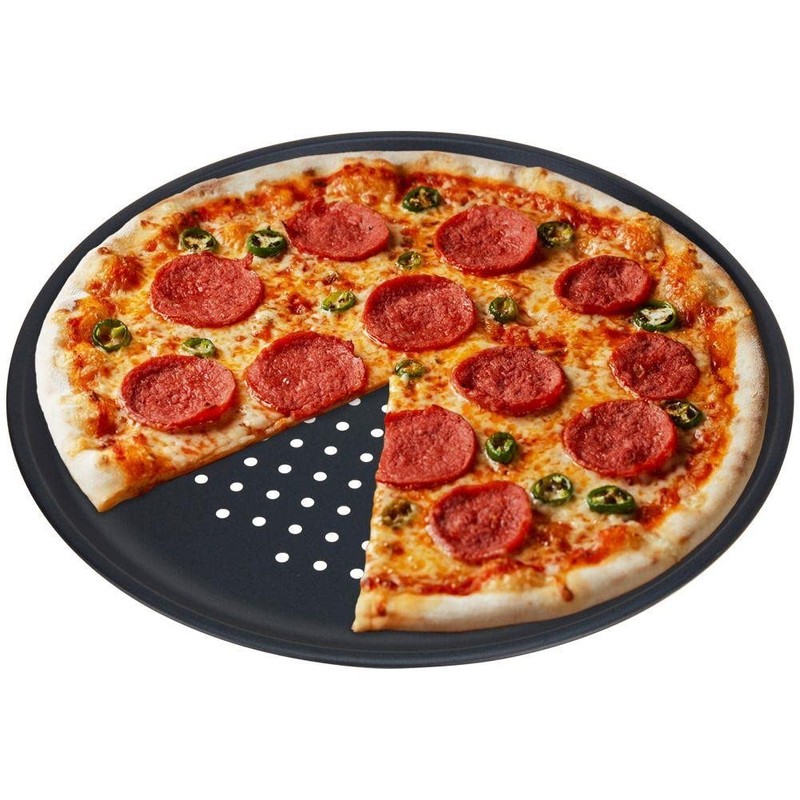 GEEZY Non-Stick Pizza Baking Tray, Large 32 cm, Carbon Steel,