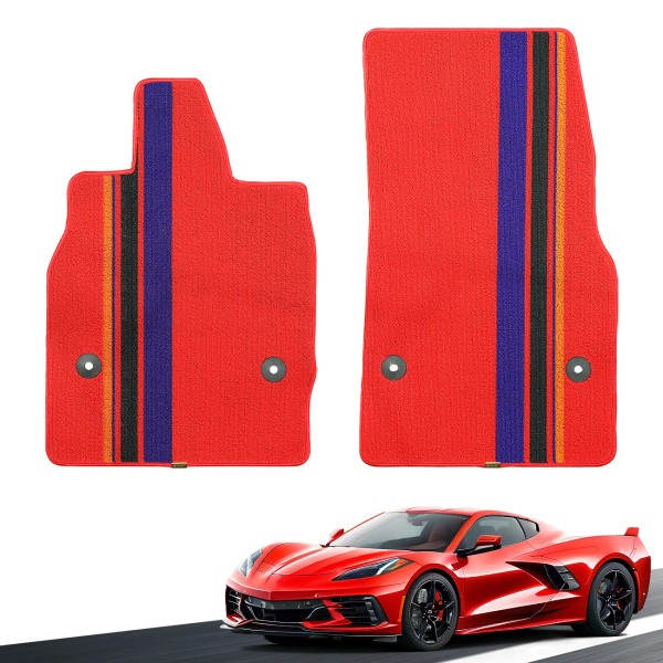 MFC 2X Front Floor Mats Red Interior Carpet Blanket for