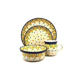 Polish Pottery 4-pc. Place Setting with Standard Bowl - Buttercup