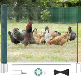 Non Electric Fence Netting, 40in x 164ft Nylon Portable Movable Livestock Nets Mesh for Chickens, Goats, Sheep, Dog, All-Purpose Fencing for Backyard Homesteader Farm Ranche