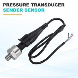 sourcing map Pressure Transducer Sender Sensor with Connector, 1/8" NPT 100 PSI Stainless Steel Pressure Transmitter for Oil Fuel Water Air