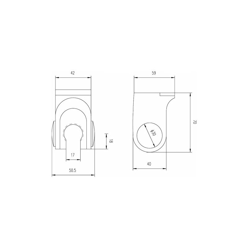 Hudson Reed Shower Wall Clip - Chrome-Plated ABS Plastic -