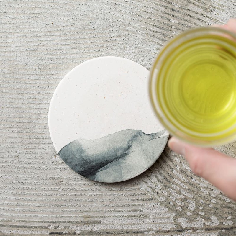 &NE NRS-288-SBBO Ceramic Diatomaceous Earth Coaster NIJIMI Suiboku Ink Board,