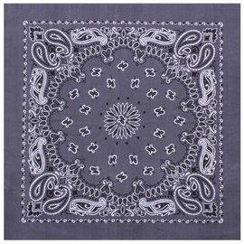 Rothco Trainmen Paisley Bandana – Multipurpose Outdoor Utility Survival Headwrap, 27" x 27", Grey
