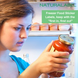 NATURALABEL 300 PCS Removable Freezer Labels, 1" x 3" Food Labels for Containers, Freezer Tape to Write on, Easy Peel-Off Design, No Residue, with a Dispenser (Green)